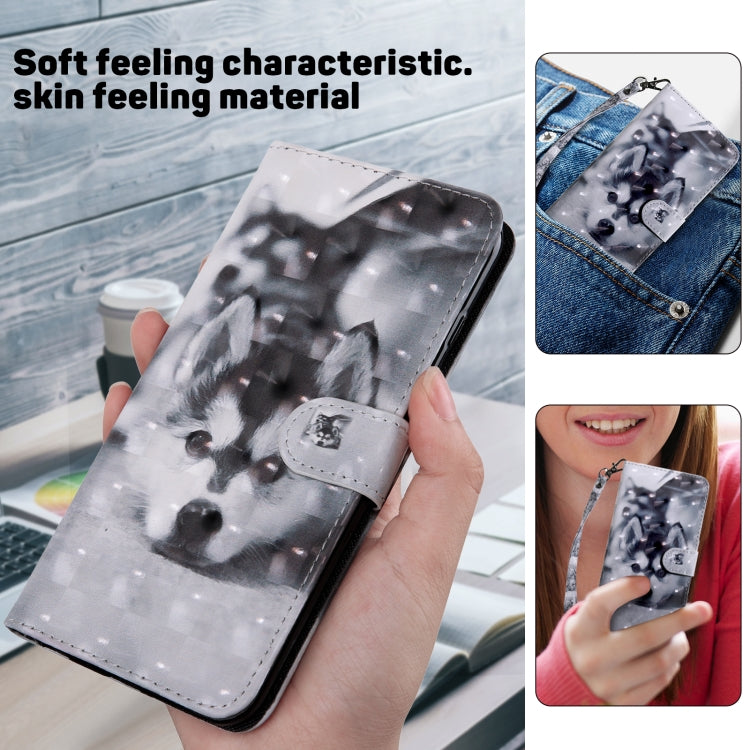 For Google Pixel 9 Pro XL 3D Painted Pattern Leather Phone Case(Husky) - Google Cases by buy2fix | Online Shopping UK | buy2fix