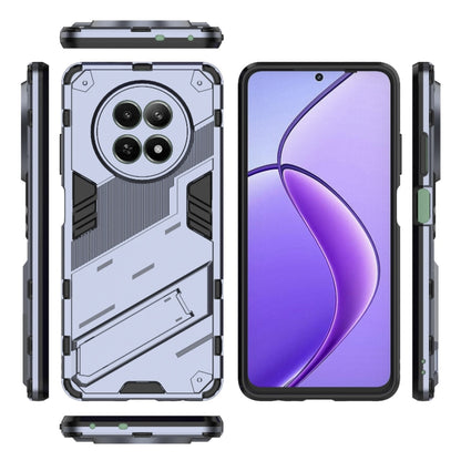 For Realme 12 5G Global Punk Armor 2 in 1 PC + TPU Phone Case with Holder(Grey) - Realme Cases by buy2fix | Online Shopping UK | buy2fix