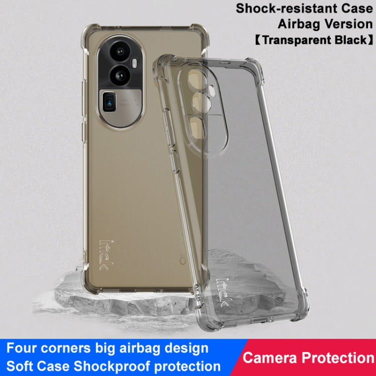 For OPPO Reno10 Pro+ 5G imak Shockproof Airbag TPU Phone Case(Transparent Black) - OPPO Cases by imak | Online Shopping UK | buy2fix