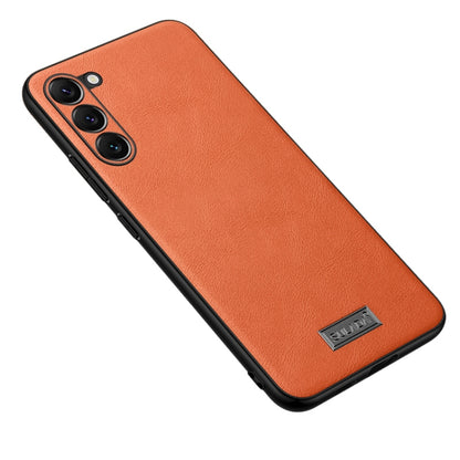 For Samsung Galaxy S24+ 5G SULADA Shockproof TPU Hybrid Handmade Leather Phone Case(Orange) - Galaxy S24+ 5G Cases by SULADA | Online Shopping UK | buy2fix