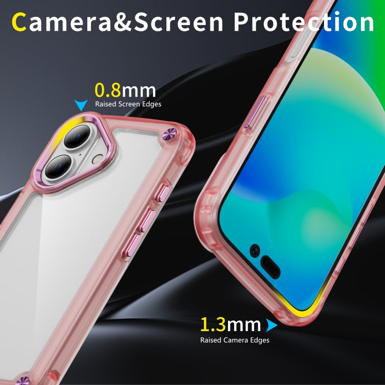 For iPhone 16 Skin Feel TPU + PC Phone Case(Transparent Pink) - iPhone 16 Cases by buy2fix | Online Shopping UK | buy2fix