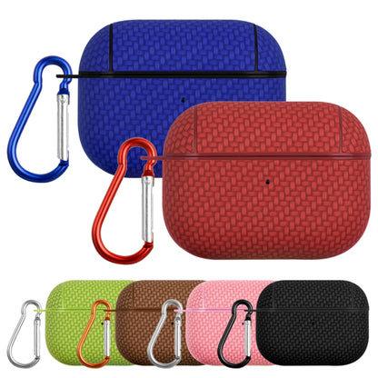 For AirPods 3 Woven Skin Texture PC TWS Earphone Protective Case(Red) - For AirPods 3 by buy2fix | Online Shopping UK | buy2fix