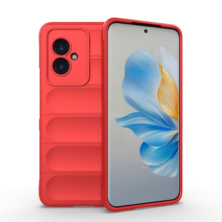 For Honor 100 5G Magic Shield TPU + Flannel Phone Case(Red) - Honor Cases by buy2fix | Online Shopping UK | buy2fix