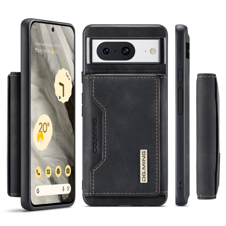 For Google Pixel 8 DG.MING M2 Series 3-Fold Multi Card Bag + Magnetic Phone Case(Black) - Google Cases by DG.MING | Online Shopping UK | buy2fix