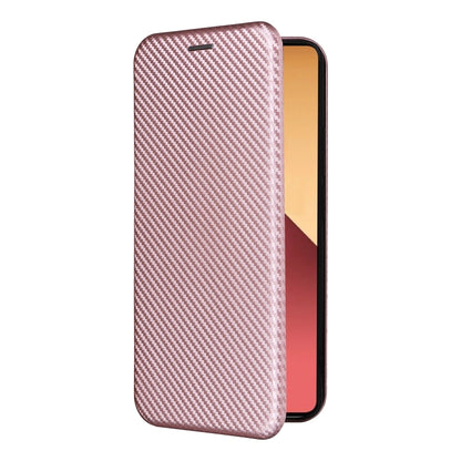 For Xiaomi Redmi Note 13 Pro / M6 Pro 4G Carbon Fiber Texture Flip Leather Phone Case(Pink) - Xiaomi Cases by buy2fix | Online Shopping UK | buy2fix