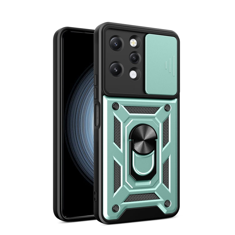 For Xiaomi Redmi 12 4G Sliding Camera Cover Design TPU Hybrid PC Phone Case(Mint Green) - Xiaomi Cases by buy2fix | Online Shopping UK | buy2fix