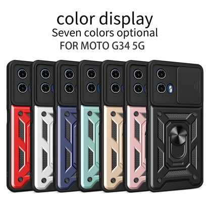 For Motorola Moto G34 5G Sliding Camera Cover Design TPU Hybrid PC Phone Case(Rose Gold) - Motorola Cases by buy2fix | Online Shopping UK | buy2fix