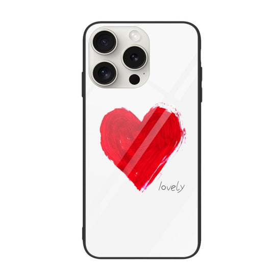 For iPhone 16 Pro Colorful Painted Glass Phone Case(Love) - iPhone 16 Pro Cases by buy2fix | Online Shopping UK | buy2fix