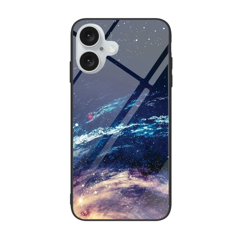 For iPhone 16 Plus Colorful Painted Glass Phone Case(Starry Sky) - iPhone 16 Plus Cases by buy2fix | Online Shopping UK | buy2fix