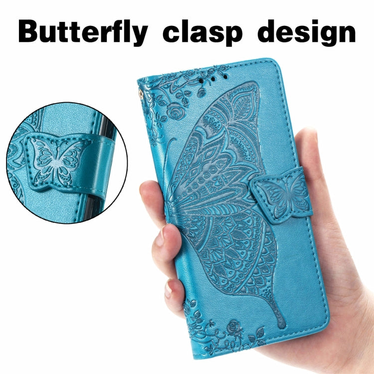 For Ulefone Note 16 Pro Butterfly Love Flower Embossed Leather Phone Case(Blue) - Ulefone Cases by buy2fix | Online Shopping UK | buy2fix