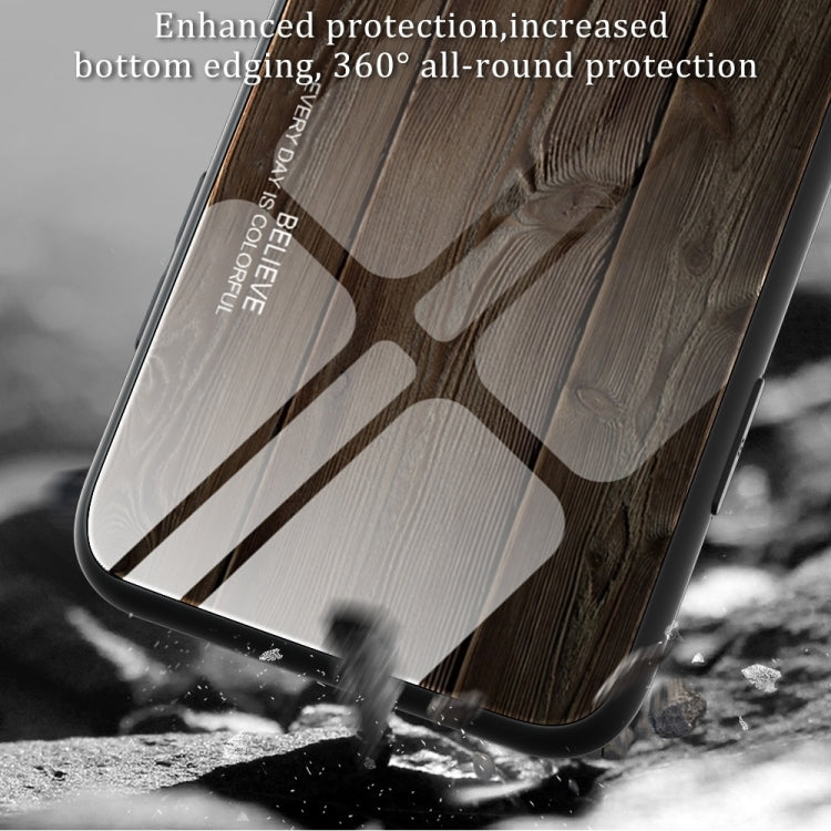 For iPhone 16 Pro Max Wood Grain Glass Phone Case(Grey) - iPhone 16 Pro Max Cases by buy2fix | Online Shopping UK | buy2fix