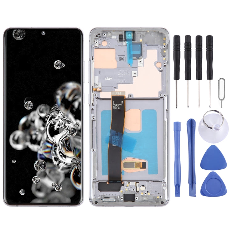 For Samsung Galaxy S20 Ultra 4G/5G SM-G988 6.67 inch OLED LCD Screen Digitizer Full Assembly with Frame (Grey) - Galaxy S Series Parts by buy2fix | Online Shopping UK | buy2fix