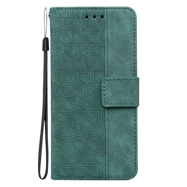 For Xiaomi 13T / 13T Pro / Redmi K60 Ultra Geometric Embossed Leather Phone Case(Green) - Redmi K60 Ultra Cases by buy2fix | Online Shopping UK | buy2fix