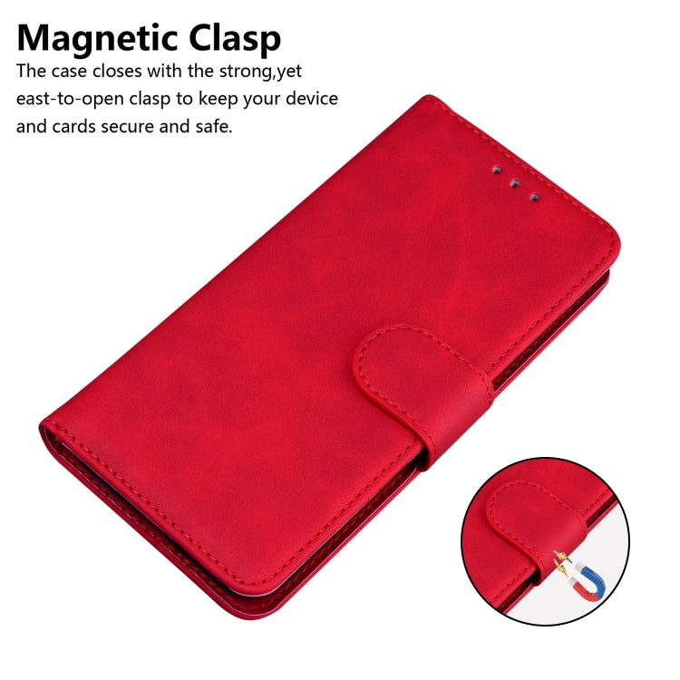 For Motorola Moto G Power 5G 2024 Skin Feel Pure Color Flip Leather Phone Case(Red) - Motorola Cases by buy2fix | Online Shopping UK | buy2fix