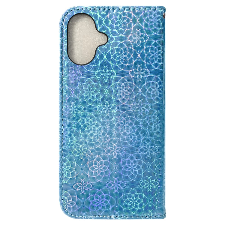 For iPhone 16 Colorful Magnetic Buckle Leather Phone Case(Blue) - iPhone 16 Cases by buy2fix | Online Shopping UK | buy2fix