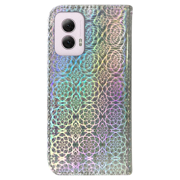 For Motorola Moto G Power 5G 2024 Colorful Magnetic Buckle Leather Phone Case(Silver) - Motorola Cases by buy2fix | Online Shopping UK | buy2fix