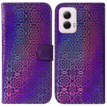 For Motorola Moto G Power 5G 2024 Colorful Magnetic Buckle Leather Phone Case(Purple) - Motorola Cases by buy2fix | Online Shopping UK | buy2fix