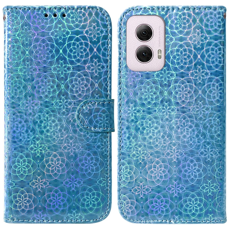 For Motorola Moto G Power 5G 2024 Colorful Magnetic Buckle Leather Phone Case(Blue) - Motorola Cases by buy2fix | Online Shopping UK | buy2fix