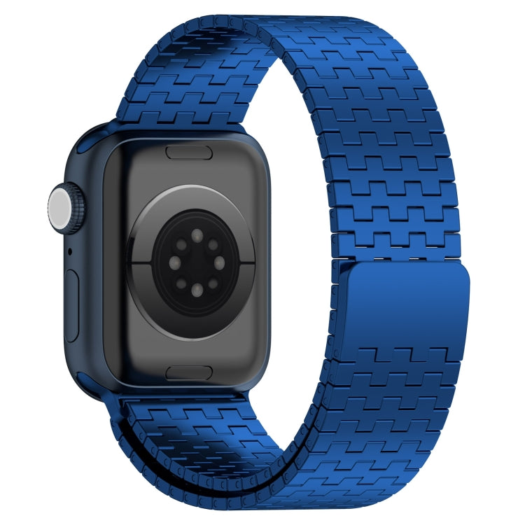 For Apple Watch Ultra 2 49mm Magnetic Buckle Stainless Steel Metal Watch Band(Blue) - Watch Bands by buy2fix | Online Shopping UK | buy2fix