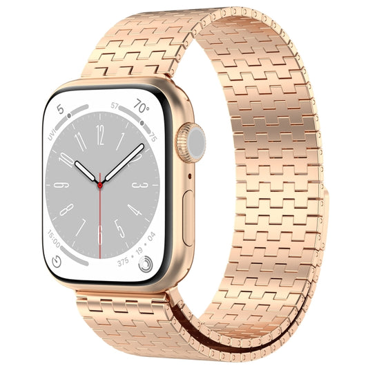 For Apple Watch Ultra 2 49mm Magnetic Buckle Stainless Steel Metal Watch Band(Rose Gold) - Watch Bands by buy2fix | Online Shopping UK | buy2fix