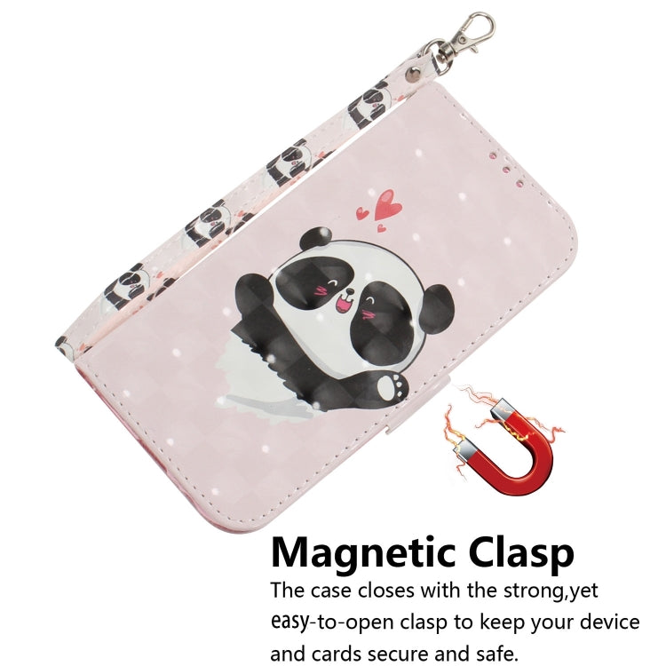 For iPhone 16 Plus 3D Colored Horizontal Flip Leather Phone Case(Heart Panda) - iPhone 16 Plus Cases by buy2fix | Online Shopping UK | buy2fix