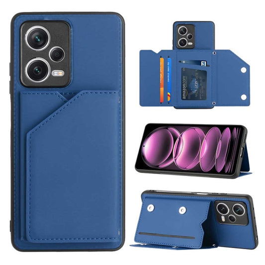 For Xiaomi Redmi Note 12 / Poco X5 5G Skin Feel PU + TPU + PC Card Slots Phone Case(Royal Blue) - Xiaomi Cases by buy2fix | Online Shopping UK | buy2fix