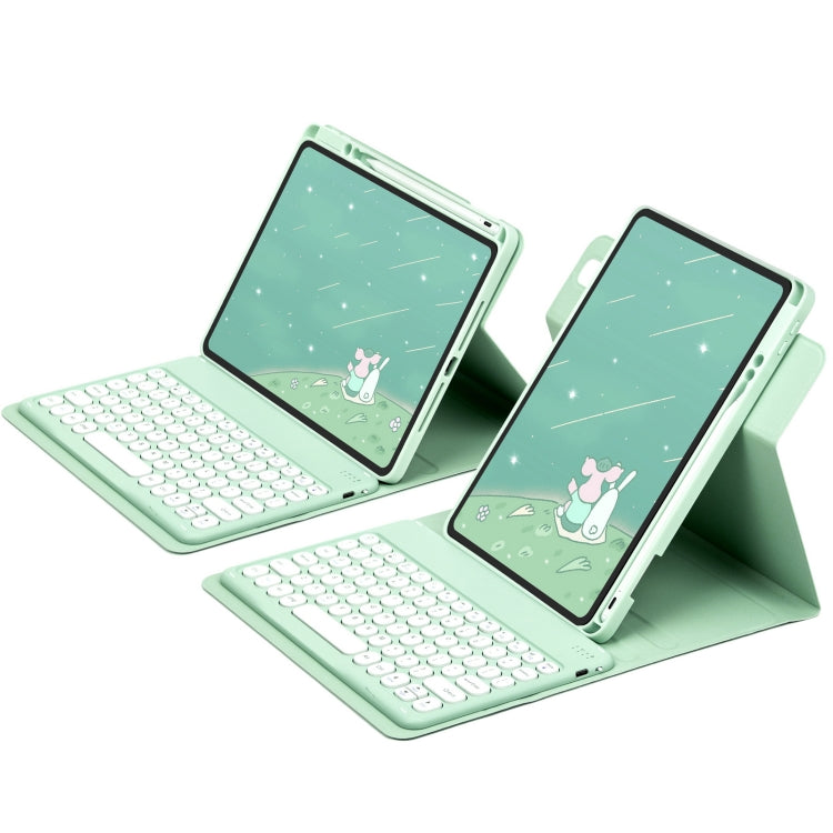 For iPad 10th Gen 10.9 2022 Round Button 360 Degree Rotatable Bluetooth Keyboard Leather Case(Mint Green) - Universal by buy2fix | Online Shopping UK | buy2fix