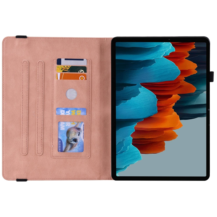 For Samsung Galaxy Tab S9+ Butterfly Flower Embossed Leather Tablet Case(Rose Gold) - Galaxy Tab S9+ Cases by buy2fix | Online Shopping UK | buy2fix