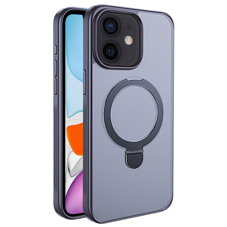 For iPhone 11 Multifunctional MagSafe Holder Phone Case(Grey) - iPhone 11 Cases by buy2fix | Online Shopping UK | buy2fix