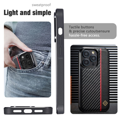 For iPhone 16 Plus LC.IMEEKE 3 in 1 Carbon Fiber Texture Shockproof Phone Case(Black) - iPhone 16 Plus Cases by LC.IMEEKE | Online Shopping UK | buy2fix