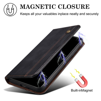 For iPhone 16 Plus Oil Wax Crazy Horse Texture Leather Phone Case(Black) - iPhone 16 Plus Cases by buy2fix | Online Shopping UK | buy2fix