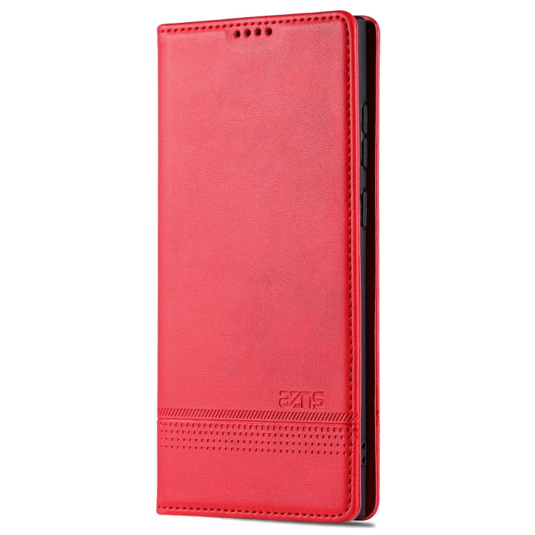 For Samsung Galaxy S24 Ultra 5G AZNS Magnetic Calf Texture Flip Leather Phone Case(Red) - Galaxy S24 Ultra 5G Cases by AZNS | Online Shopping UK | buy2fix