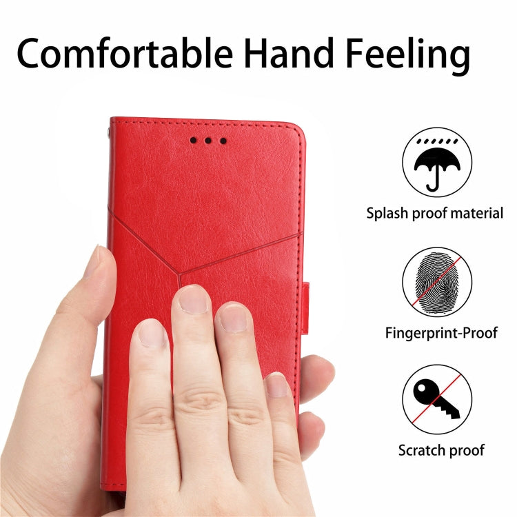 For Google Pixel 9 Y-shaped Pattern Flip Leather Phone Case(Red) - Google Cases by buy2fix | Online Shopping UK | buy2fix