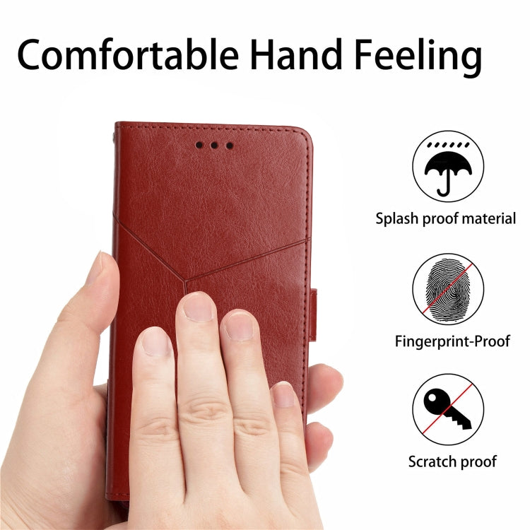 For Google Pixel 9 Pro XL Y-shaped Pattern Flip Leather Phone Case(Brown) - Google Cases by buy2fix | Online Shopping UK | buy2fix