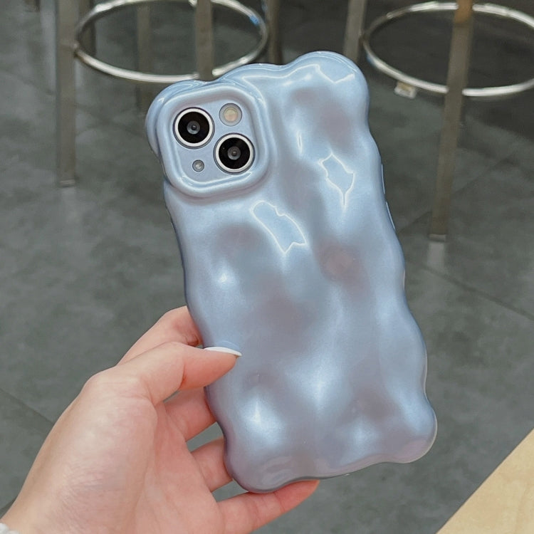 For iPhone 16 Plus Wave Bubbles TPU Phone Case(Pearlescent Blue) - iPhone 16 Plus Cases by buy2fix | Online Shopping UK | buy2fix