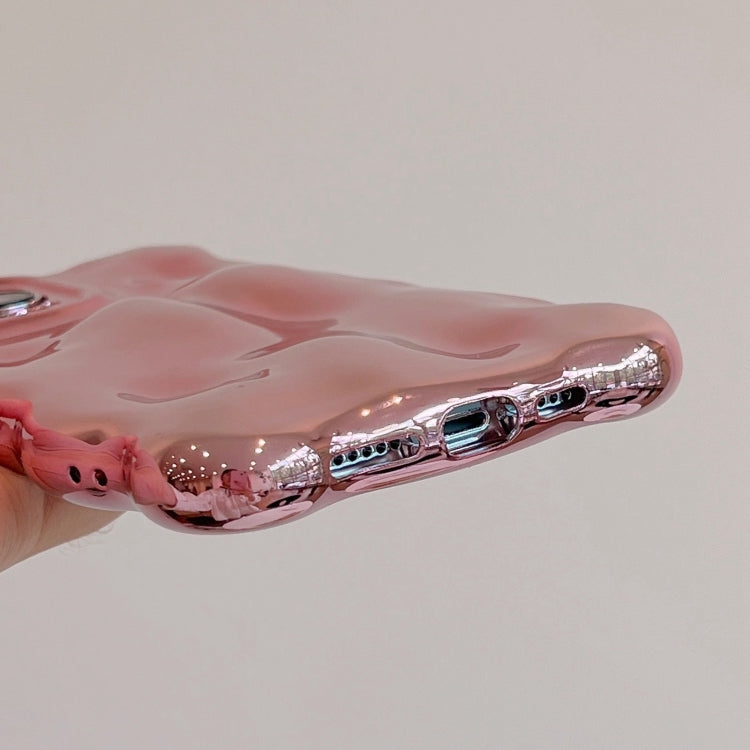 For iPhone 16 Wave Bubbles TPU Phone Case(Painted Pink) - iPhone 16 Cases by buy2fix | Online Shopping UK | buy2fix