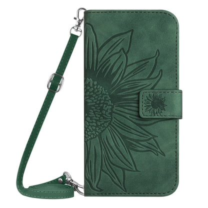 For Google Pixel 9 Pro XL Skin Feel Sun Flower Embossed Flip Leather Phone Case with Lanyard(Green) - Google Cases by buy2fix | Online Shopping UK | buy2fix