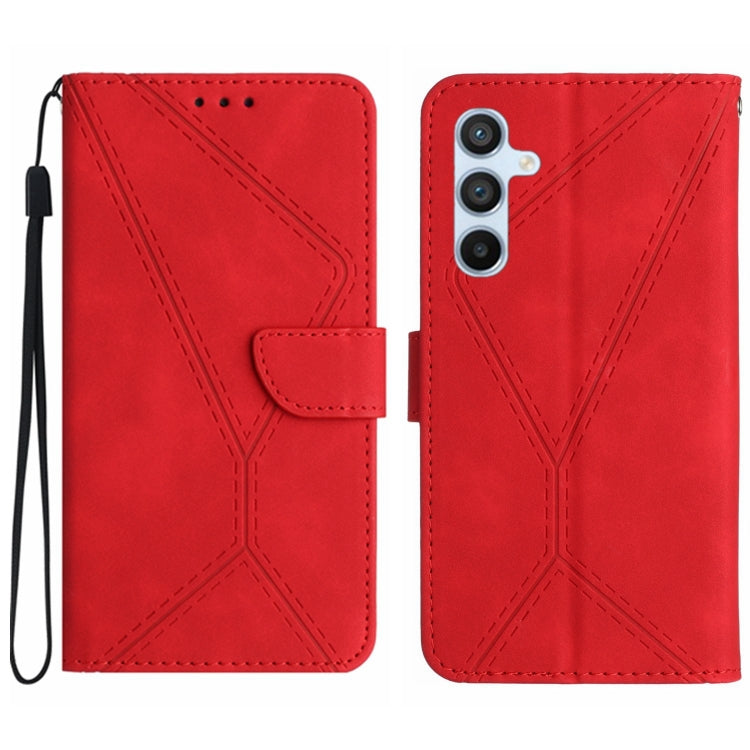 For Samsung Galaxy A05s Stitching Embossed Leather Phone Case(Red) - Galaxy Phone Cases by buy2fix | Online Shopping UK | buy2fix