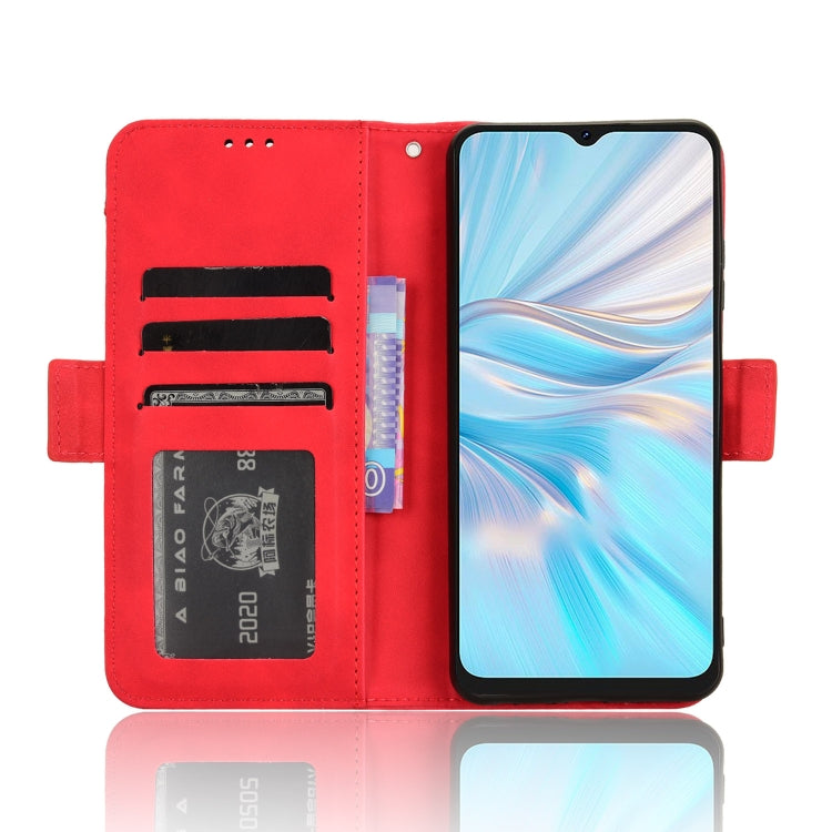 For Blackview Oscal C70 Skin Feel Calf Texture Card Slots Leather Phone Case(Red) - More Brand by buy2fix | Online Shopping UK | buy2fix