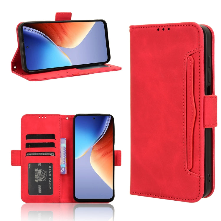 For Blackview A96 Skin Feel Calf Texture Card Slots Leather Phone Case(Red) - More Brand by buy2fix | Online Shopping UK | buy2fix