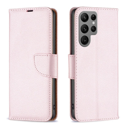 For Samsung Galaxy S24 Ultra 5G Litchi Texture Pure Color Flip Leather Phone Case(Rose Gold) - Galaxy S24 Ultra 5G Cases by buy2fix | Online Shopping UK | buy2fix