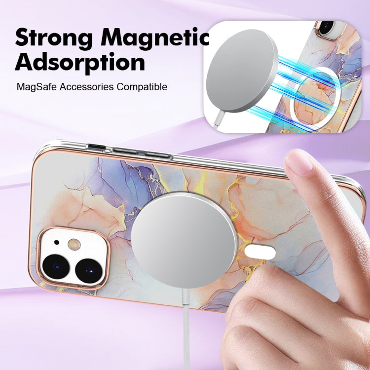 For iPhone 12 / 12 Pro Marble Pattern Dual-side IMD Magsafe TPU Phone Case(White Marble) - iPhone 12 / 12 Pro Cases by buy2fix | Online Shopping UK | buy2fix