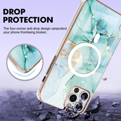 For iPhone 12 Pro Max Marble Pattern Dual-side IMD Magsafe TPU Phone Case(Green 003) - iPhone 12 Pro Max Cases by buy2fix | Online Shopping UK | buy2fix