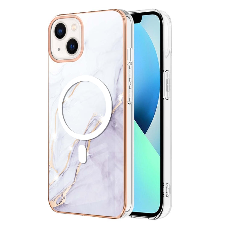 For iPhone 13 Marble Pattern Dual-side IMD Magsafe TPU Phone Case(White 006) - iPhone 13 Cases by buy2fix | Online Shopping UK | buy2fix