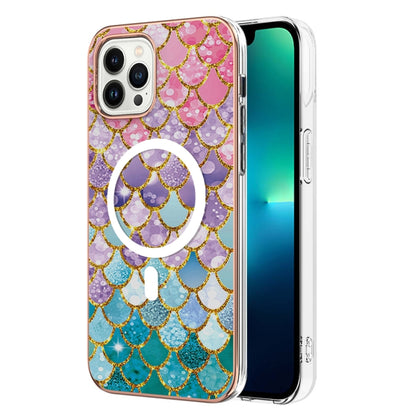 For iPhone 15 Pro Max Marble Pattern Dual-side IMD Magsafe TPU Phone Case(Colorful Scales) - iPhone 15 Pro Max Cases by buy2fix | Online Shopping UK | buy2fix