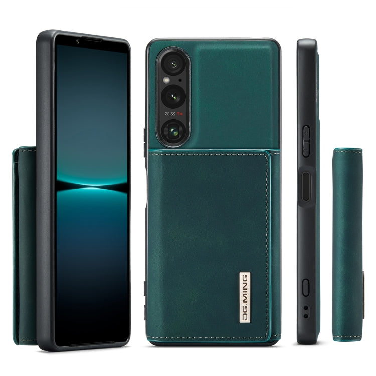 For Sony Xperia 1 V DG.MING M1 Series 3-Fold Multi Card Wallet + Magnetic Phone Case(Green) - Sony Cases by DG.MING | Online Shopping UK | buy2fix