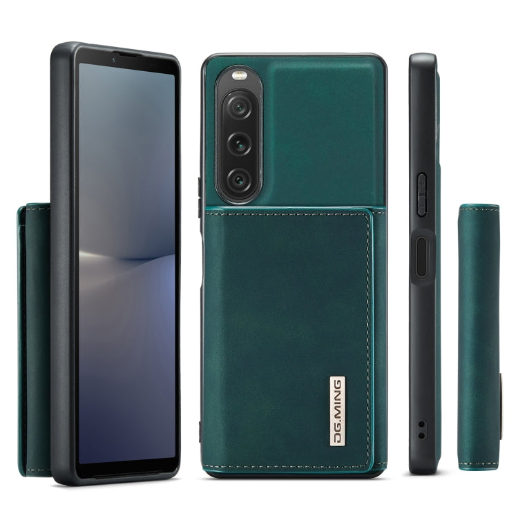 For Sony Xperia 10 V DG.MING M1 Series 3-Fold Multi Card Wallet + Magnetic Phone Case(Green) - Sony Cases by DG.MING | Online Shopping UK | buy2fix