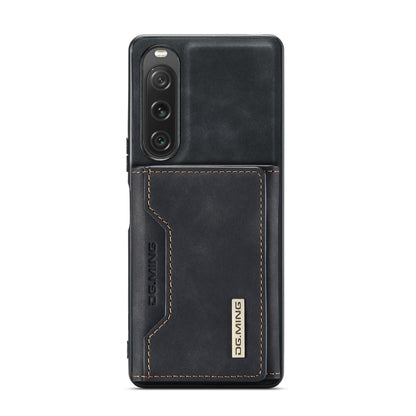 For Sony Xperia 10 V DG.MING M2 Series 3-Fold Multi Card Bag + Magnetic Phone Case(Black) - Sony Cases by DG.MING | Online Shopping UK | buy2fix