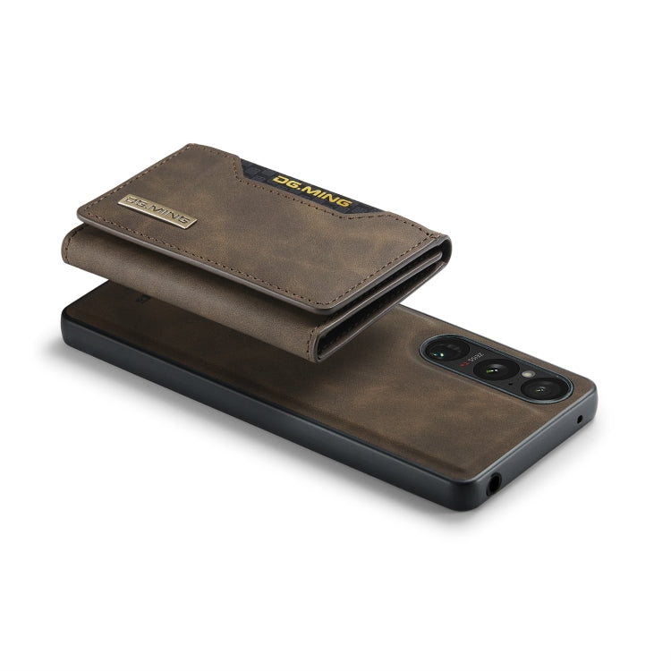 For Sony Xperia 1 VI DG.MING M2 Series 3-Fold Multi Card Bag + Magnetic Phone Case(Coffee) - Sony Cases by DG.MING | Online Shopping UK | buy2fix