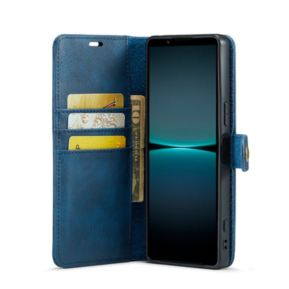 For Sony Xperia 1 V DG.MING Crazy Horse Texture Detachable Magnetic Leather Phone Case(Blue) - Sony Cases by DG.MING | Online Shopping UK | buy2fix